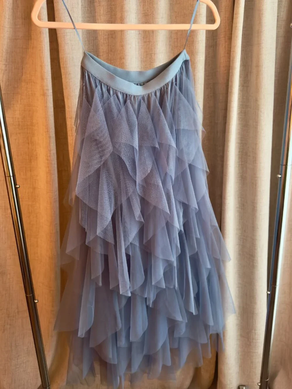 Blue Tulle Skirt & Tweed Jacket Matching Set XS